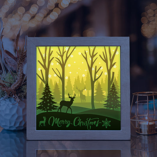 Merry Christmas 18 – 3D Lightbox SVG File for Cricut & Silhouette
