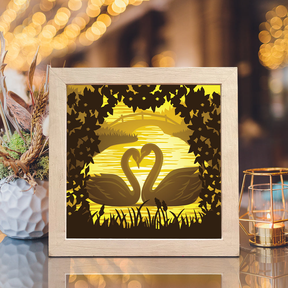 Swan 2 – 3D Lightbox SVG File for Cricut & Silhouette