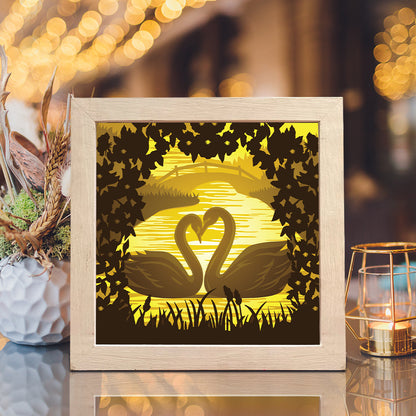 Swan 2 – 3D Lightbox SVG File for Cricut & Silhouette