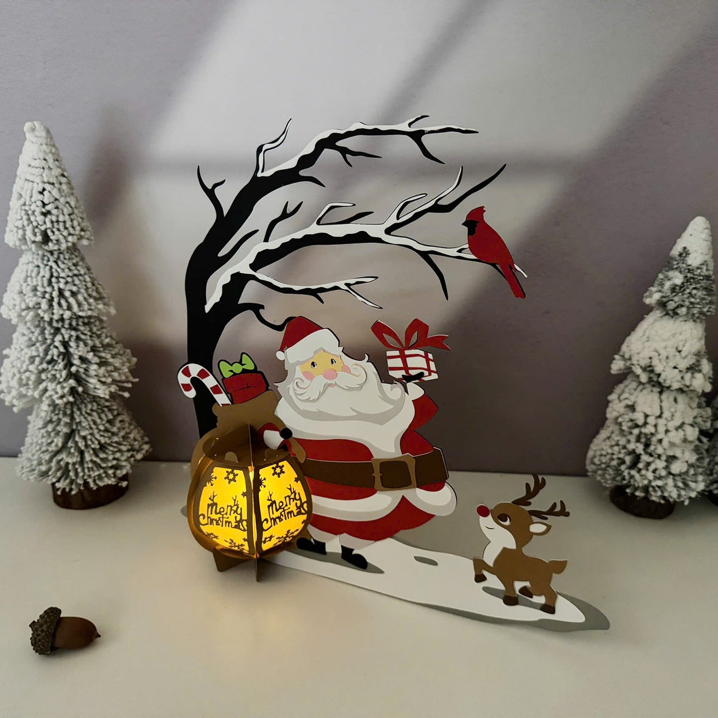 Santa 5 - 3D Christmas Lantern File - Cricut File  - VEKTOR KRAFT