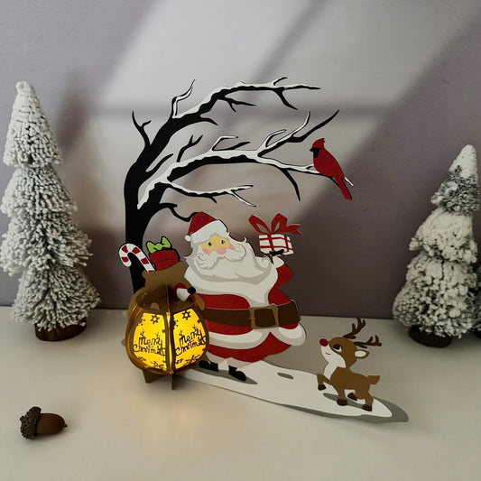 Santa 5 - 3D Christmas Lantern File - Cricut File  - VEKTOR KRAFT
