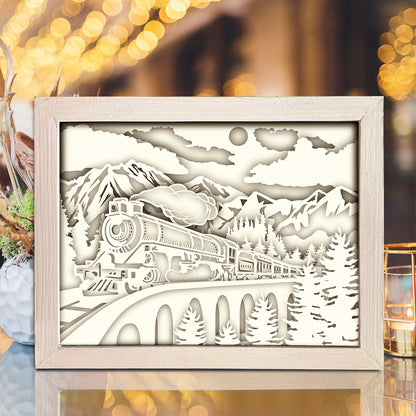 Old Train 1 – 3D Lightbox SVG File for Cricut & Silhouette