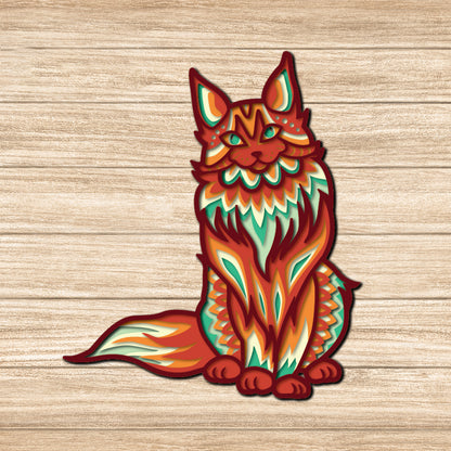Cat 2 - 3D Layered - Cricut File - VEKTOR KRAFT
