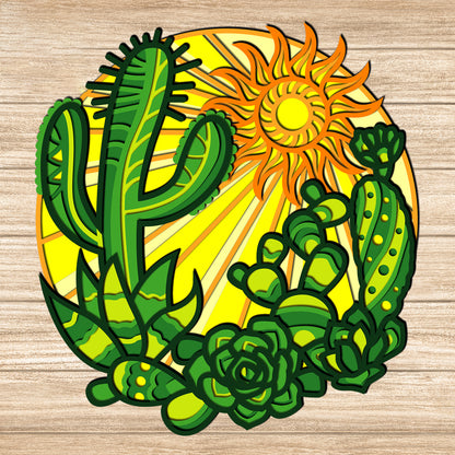 Cactus - 3D Layered - Cricut File - VEKTOR KRAFT