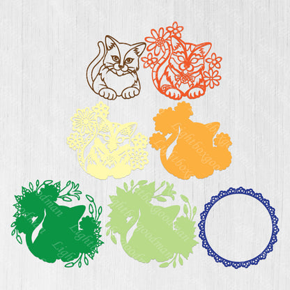 Cat - 3D Layered - Cricut File - VEKTOR KRAFT