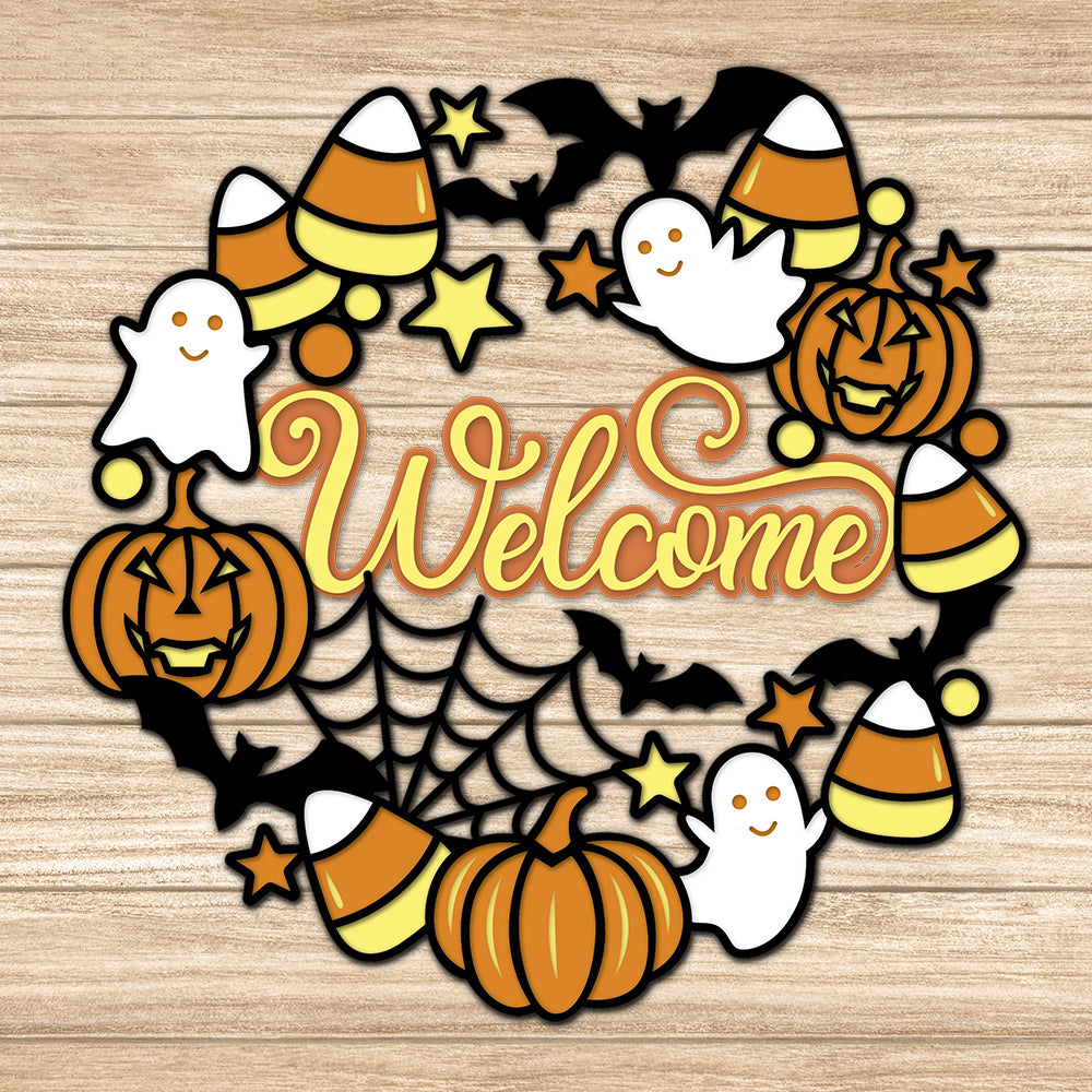 Halloween Wreath - 3D Layered Halloween - Cricut File - VEKTOR KRAFT