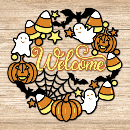 Halloween Wreath - 3D Layered Halloween - Cricut File - VEKTOR KRAFT