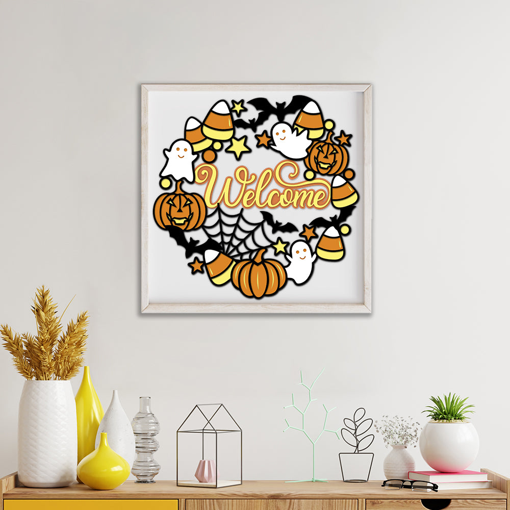 Halloween Wreath - 3D Layered Halloween - Cricut File - VEKTOR KRAFT
