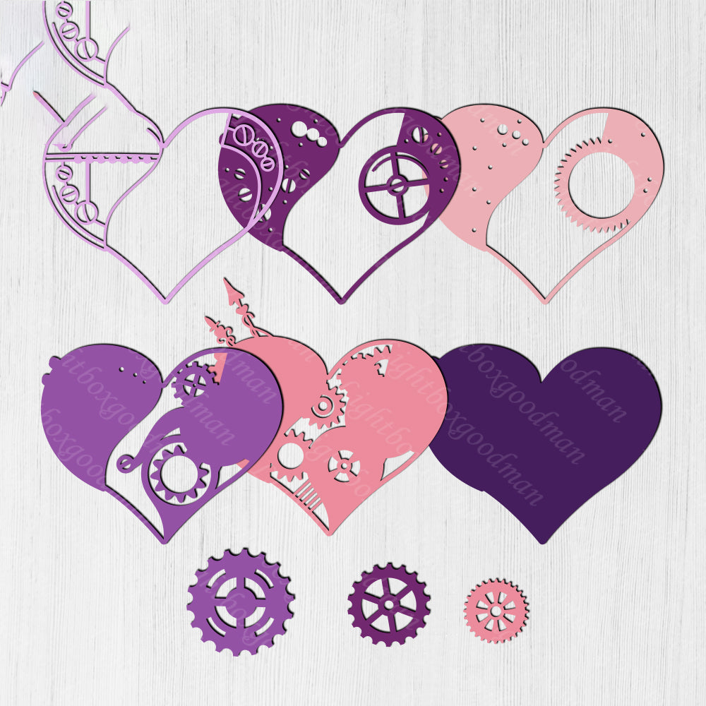 Heart Gear - 3D Layered - Cricut File - VEKTOR KRAFT