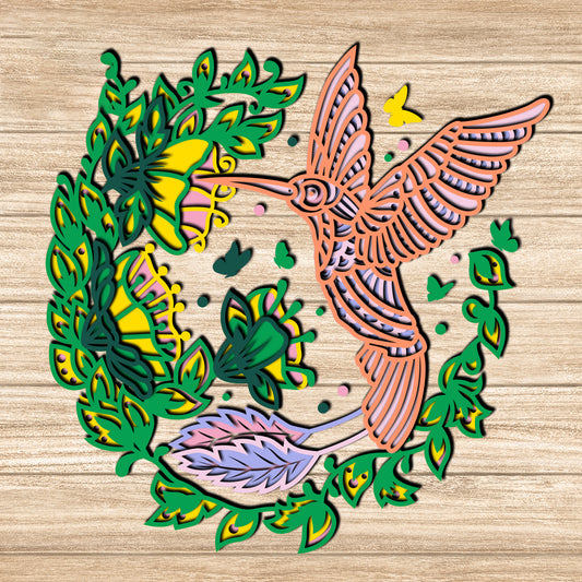 Hummingbird - 3D Layered - Cricut File - VEKTOR KRAFT