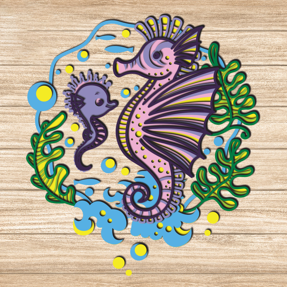 Seahorses - 3D Layered - Cricut File - VEKTOR KRAFT