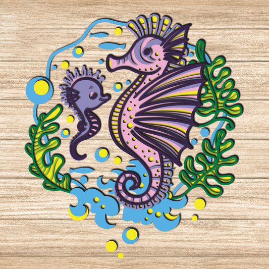 Seahorses - 3D Layered - Cricut File - VEKTOR KRAFT