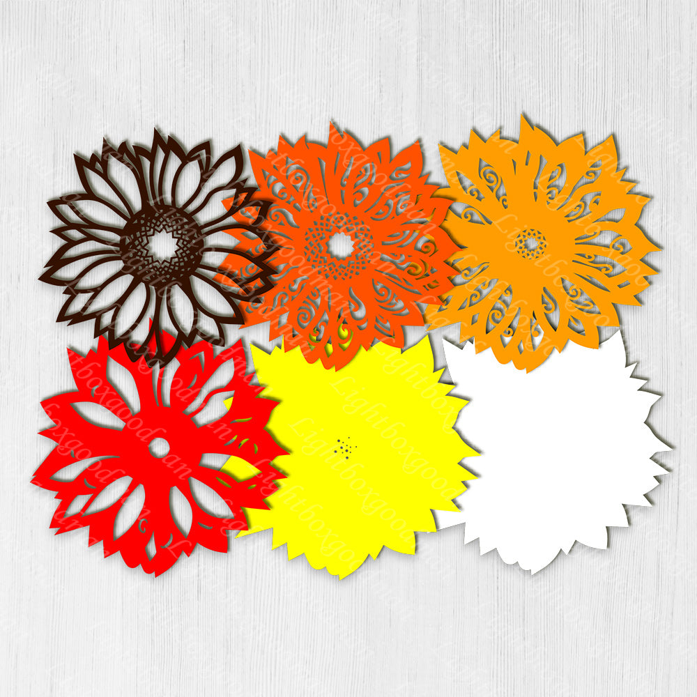 Sunflower 1 - 3D Layered - Cricut File - VEKTOR KRAFT
