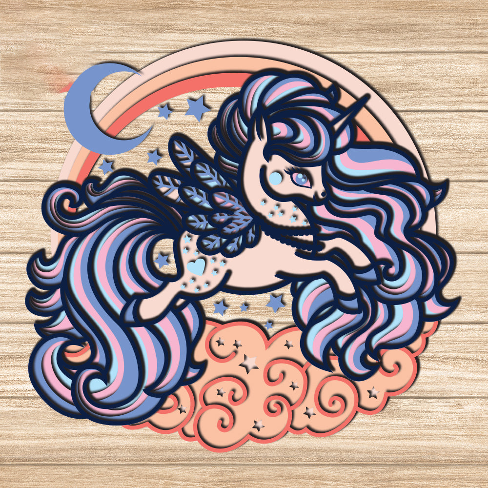 Unicorn - 3D Layered - Cricut File - VEKTOR KRAFT