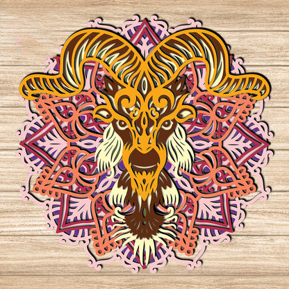 Wild Goat - 3D Layered - Cricut File - VEKTOR KRAFT