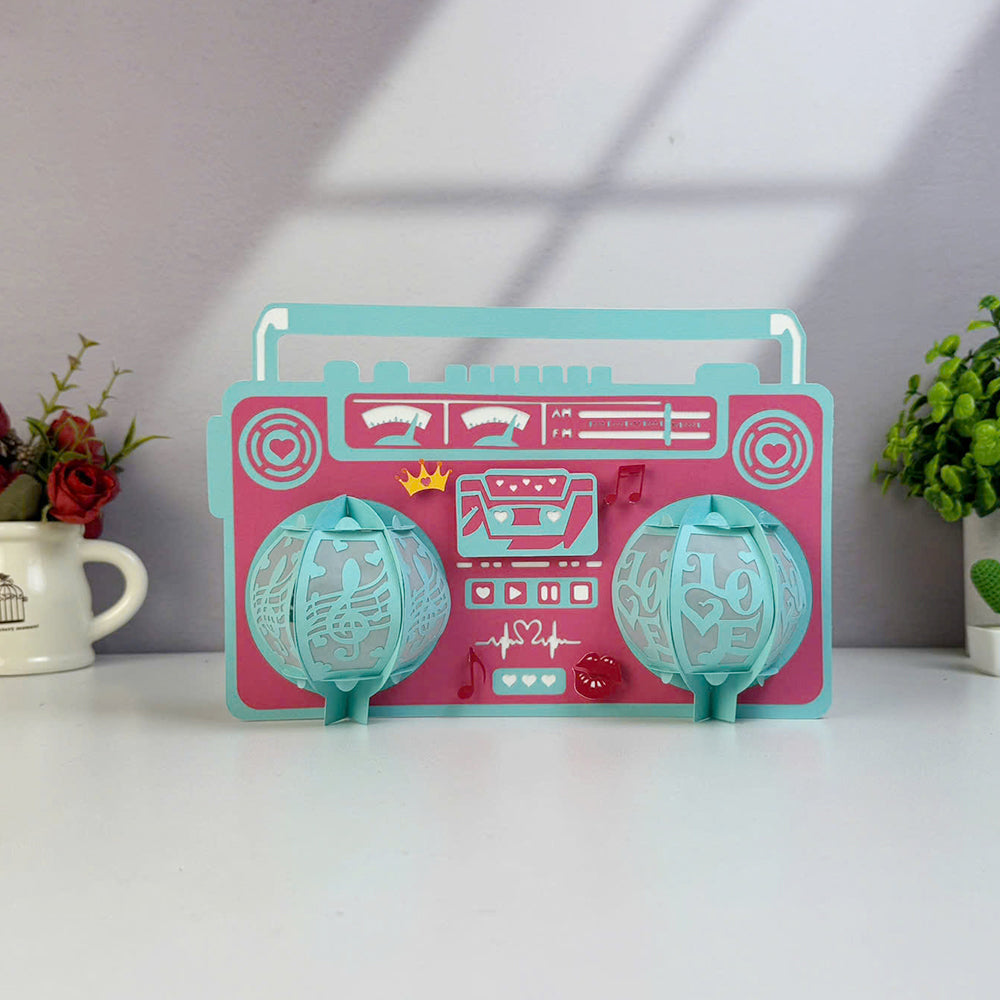 Radio Valentine – 3D Lantern SVG File for Cricut & Silhouette