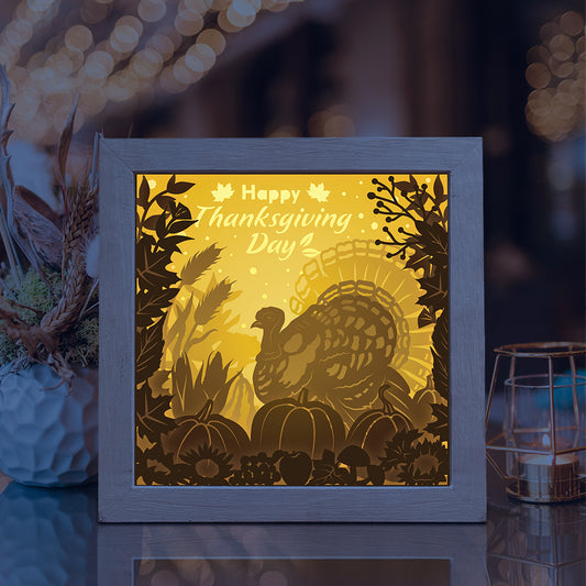 Happy Thanksgiving Day - 3D Special Occasions Papercut Lightbox File - Cricut File - VEKTOR KRAFT