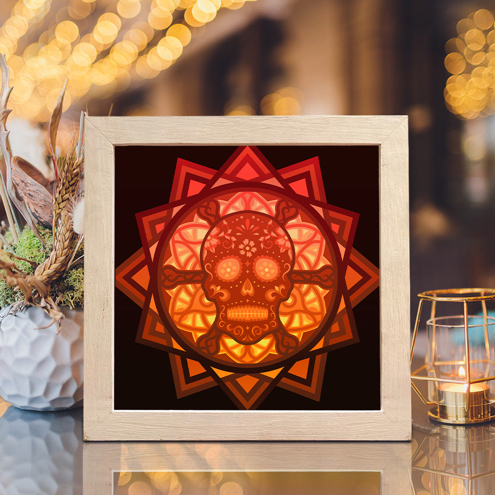 Skull Mandala – 3D Lightbox SVG File for Cricut & Silhouette