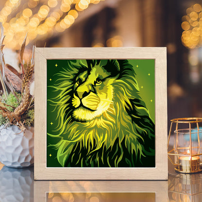 Lion Portrait 2 – 3D Lightbox SVG File for Cricut & Silhouette