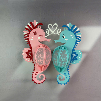 Seahorse Couple – 3D Lantern SVG File for Cricut & Silhouette