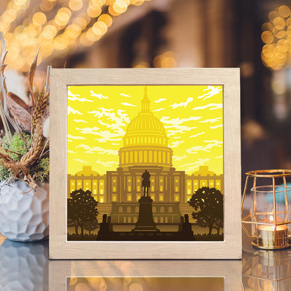 Washington DC – 3D Lightbox SVG File for Cricut & Silhouette