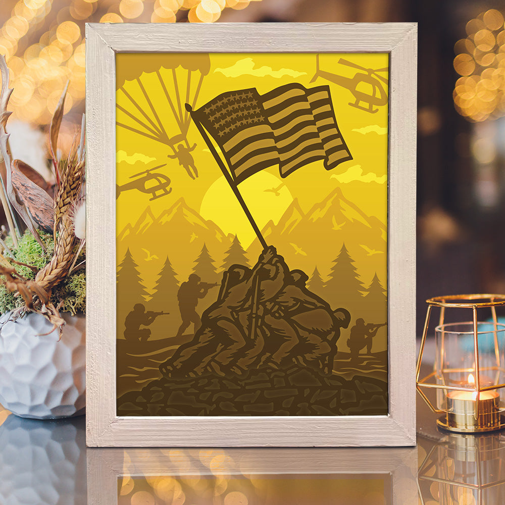 Marines – 3D Lightbox SVG File for Cricut & Silhouette