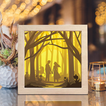 Couple In The Forest – 3D Lightbox SVG File for Cricut & Silhouette