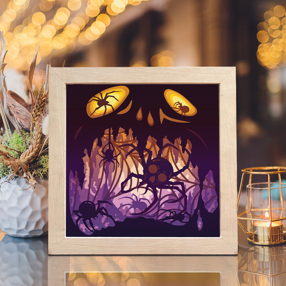 Spider Skull – 3D Lightbox SVG File for Cricut & Silhouette