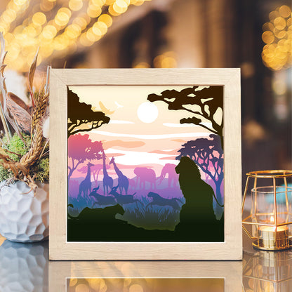 Africa Landscape 1 Square – 3D Lightbox SVG File for Cricut & Silhouette