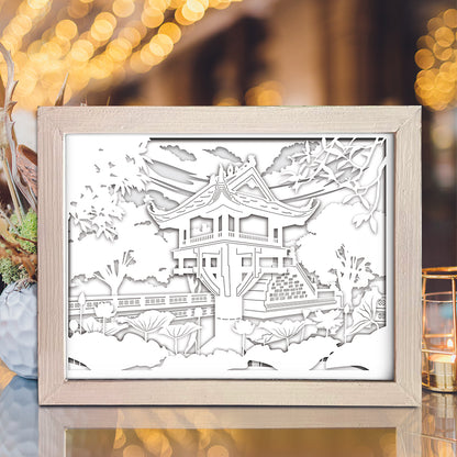 One Pillar Pagoda – 3D Lightbox SVG File for Cricut & Silhouette