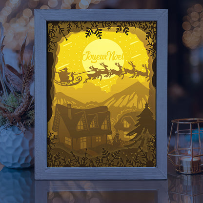 Joyeux Noel 6 – 3D Lightbox SVG File for Cricut & Silhouette