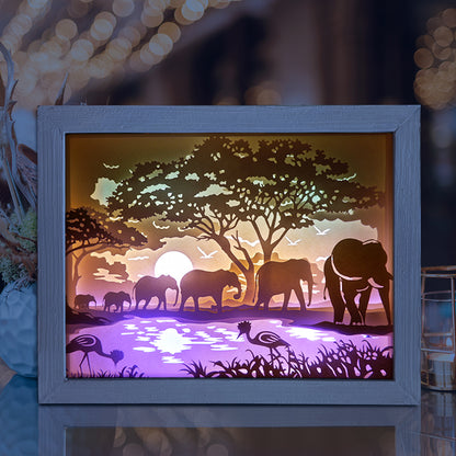 Elephant 1 – 3D Lightbox SVG File for Cricut & Silhouette