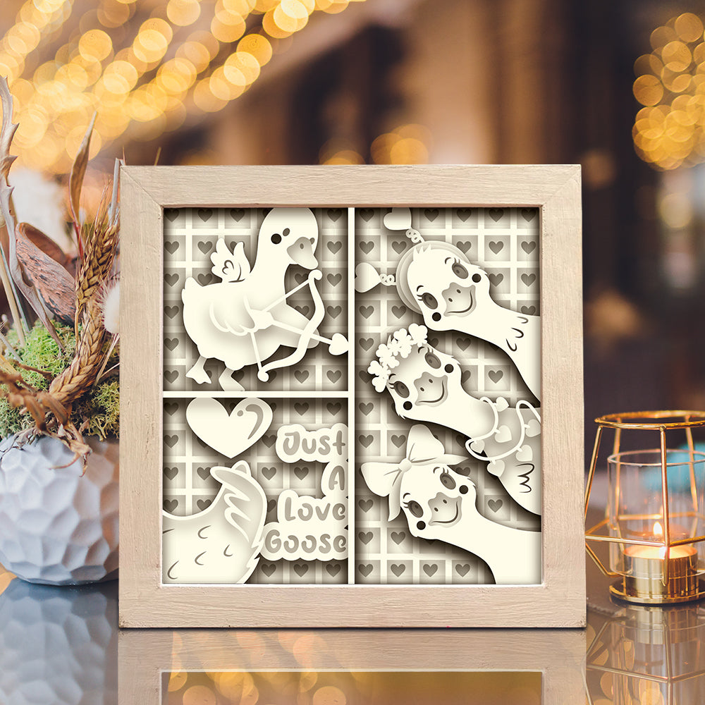 Goose Valentine – 3D Shadow Box SVG File for Cricut & Silhouette