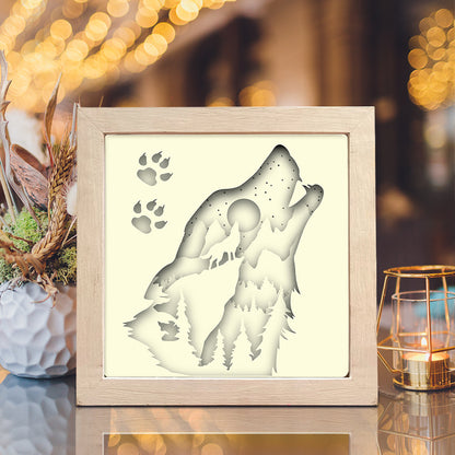 Wolf Square – 3D Lightbox SVG File for Cricut & Silhouette