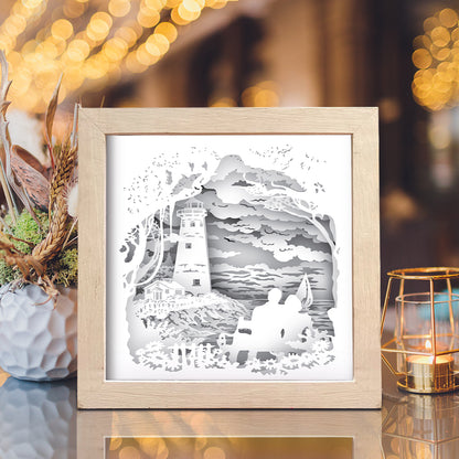 Lighthouse Square – 3D Lightbox SVG File for Cricut & Silhouette
