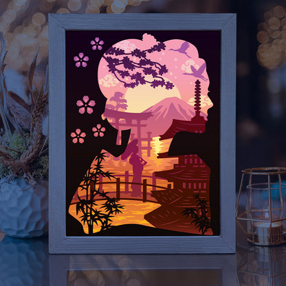 Japanese Landscape – 3D Lightbox SVG File for Cricut & Silhouette