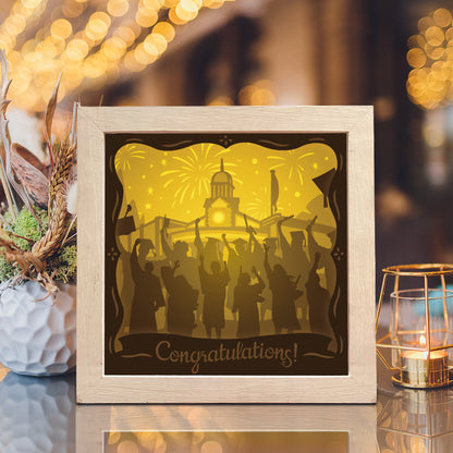 Graduation 2 – 3D Lightbox SVG File for Cricut & Silhouette