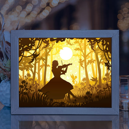 A Girl Playing Violin – 3D Lightbox SVG File for Cricut & Silhouette