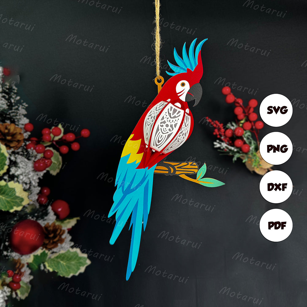 Parrot – 3D Lantern SVG File for Cricut & Silhouette