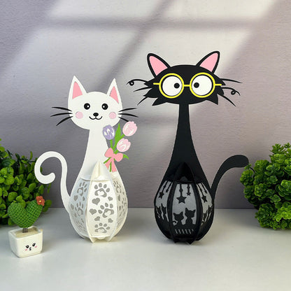 Pack 2 Cute Cat 1 - 3D Animal Paper Lantern File  - Cricut File  - VEKTOR KRAFT