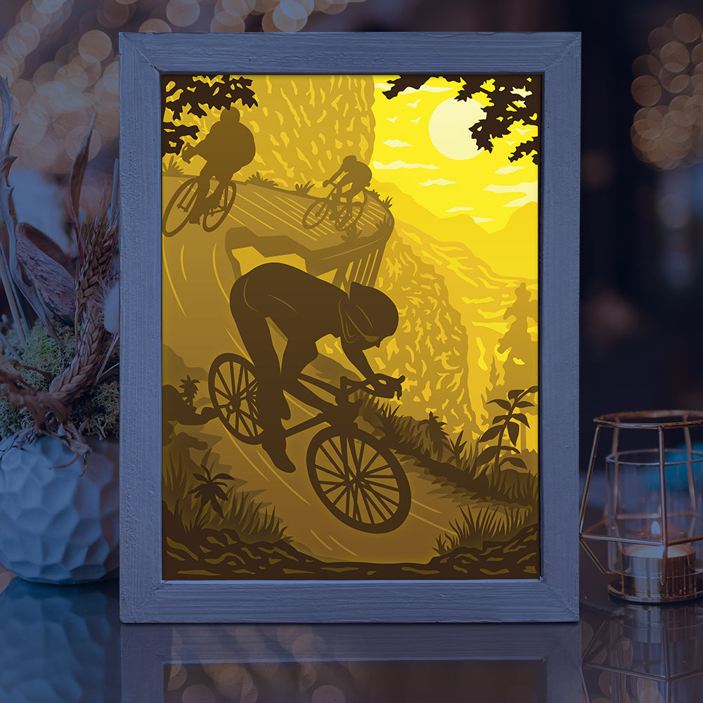 Cycling – 3D Lightbox SVG File for Cricut & Silhouette