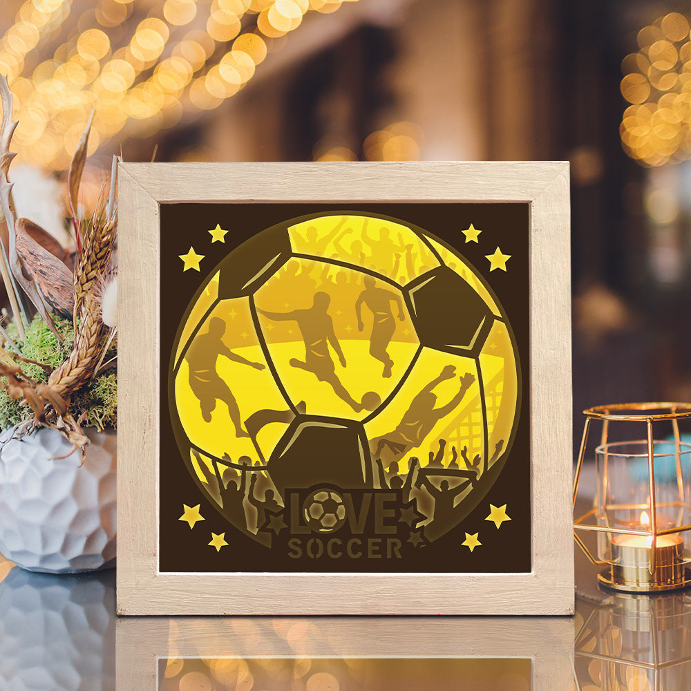 Soccer 4 – 3D Lightbox SVG File for Cricut & Silhouette