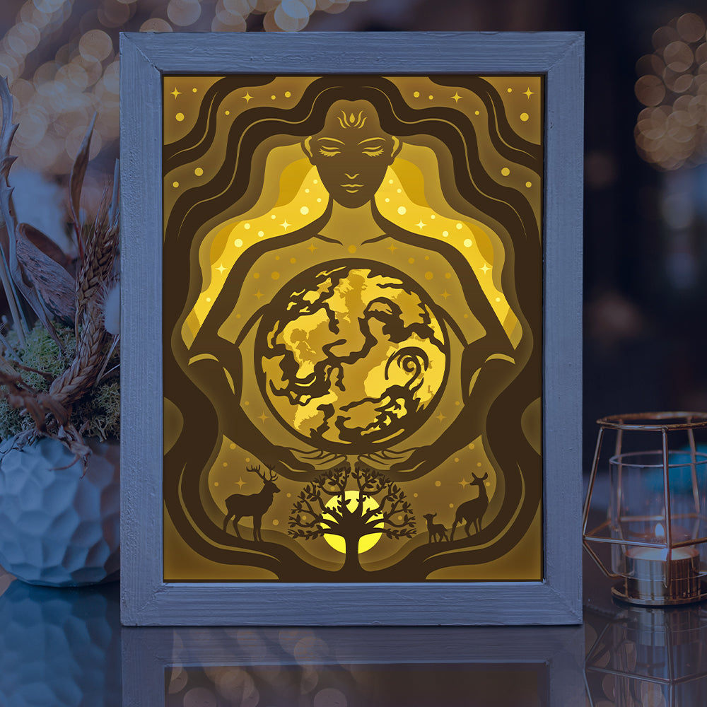 Mother Earth – 3D Lightbox SVG File for Cricut & Silhouette