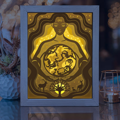 Mother Earth – 3D Lightbox SVG File for Cricut & Silhouette