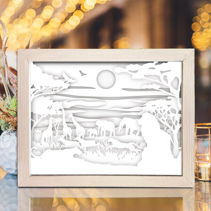 Africa Landscape 1 – 3D Lightbox SVG File for Cricut & Silhouette