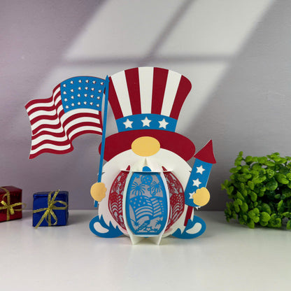 4th of July Gnome - 3D Lantern File - Cricut File  - VEKTOR KRAFT