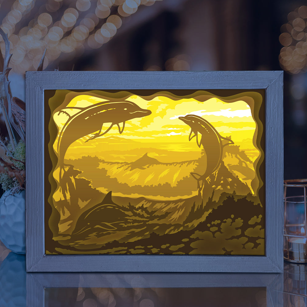 Dolphin – 3D Lightbox SVG File for Cricut & Silhouette