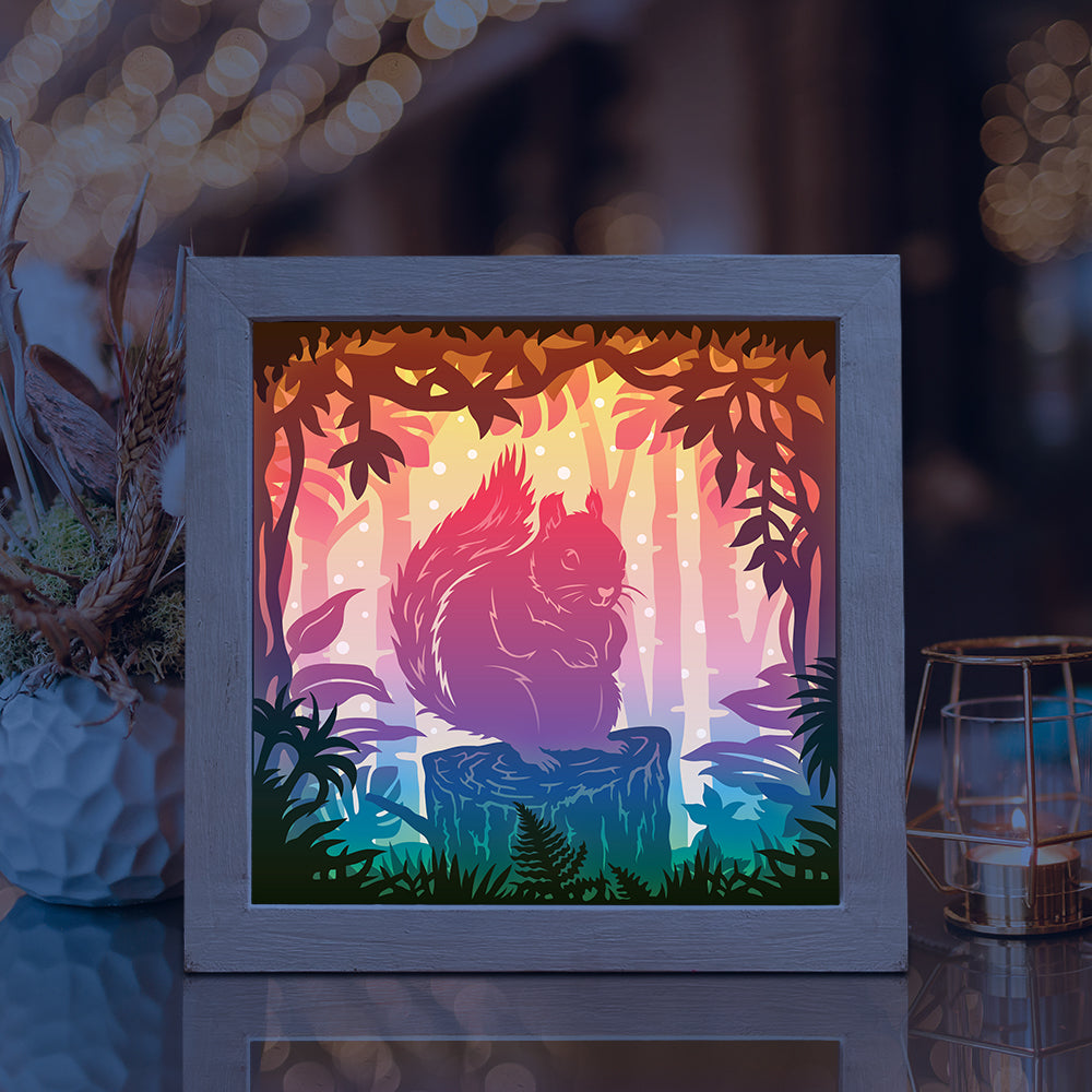 Squirrel – 3D Lightbox SVG File for Cricut & Silhouette