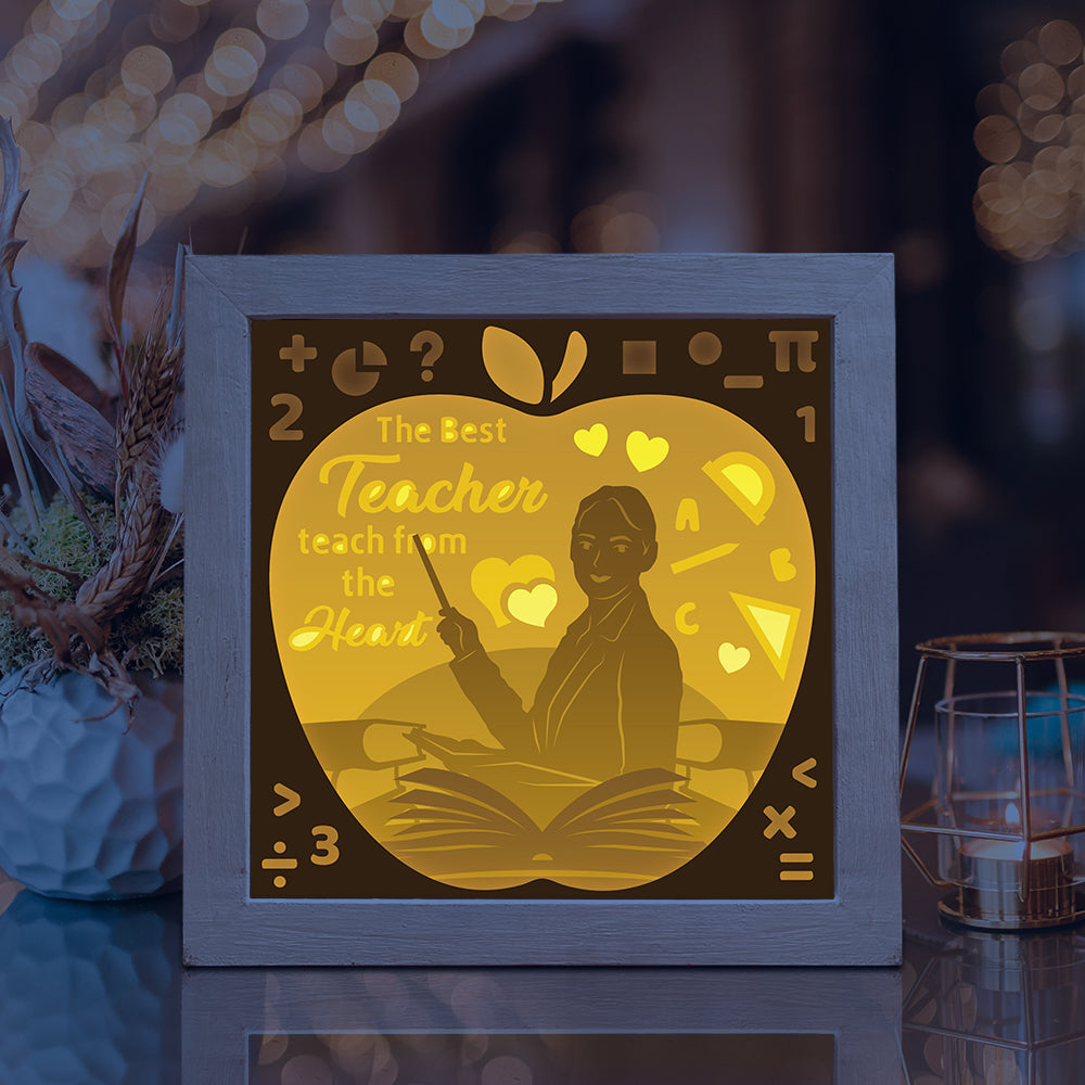 Teacher – 3D Lightbox SVG File for Cricut & Silhouette