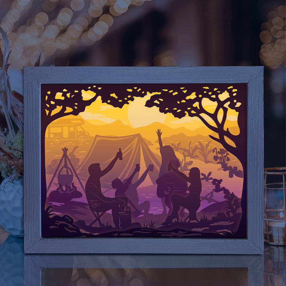 Camping 2 – 3D Lightbox SVG File for Cricut & Silhouette